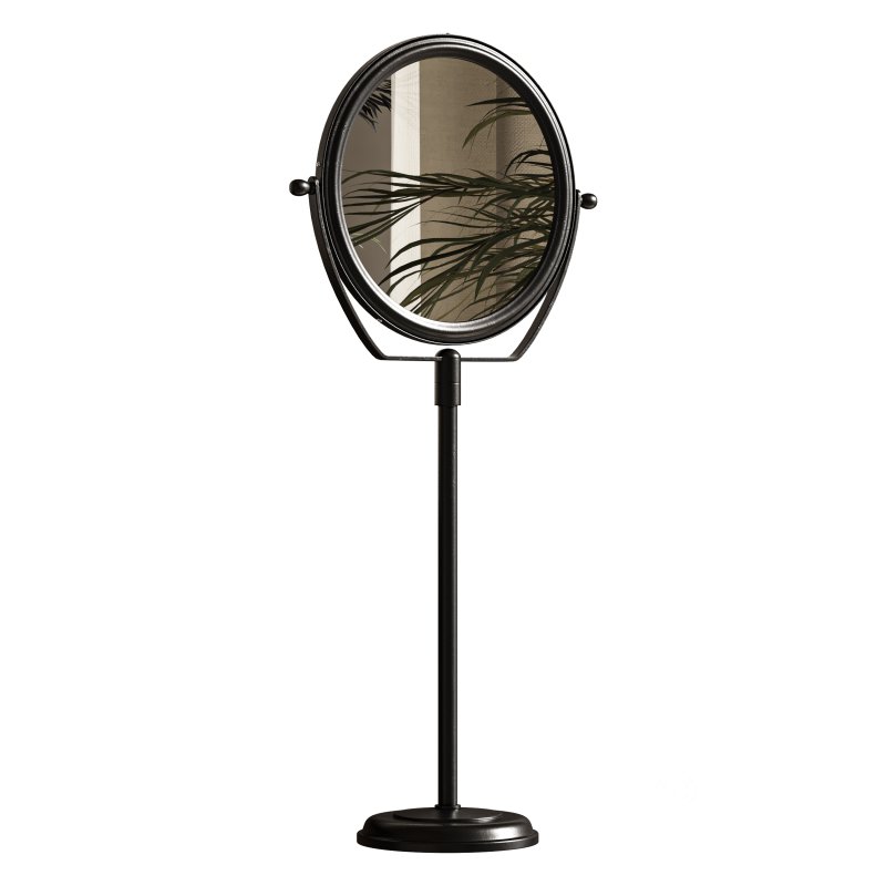 Table Makeup Mirror Chrome Brass Swivel Magnifying Two Sided Image 5
