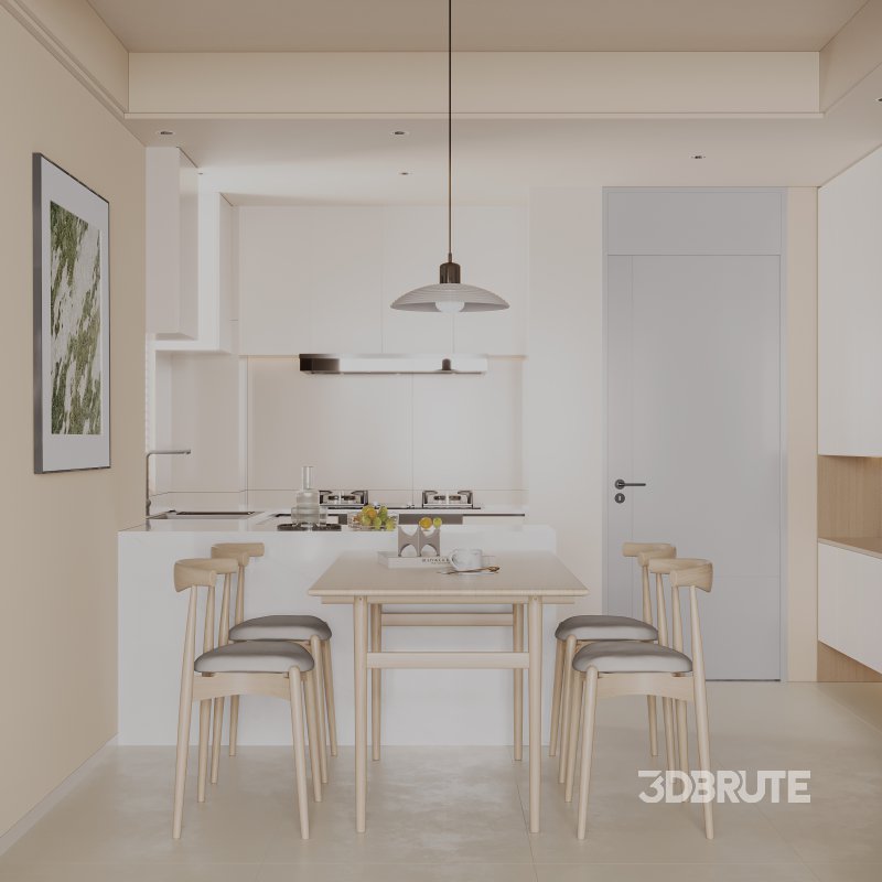 Warm modern simple living room scene Image 4