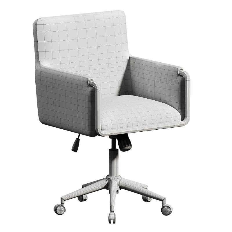 Chaise de bureau baignoire en velours vison Image 7