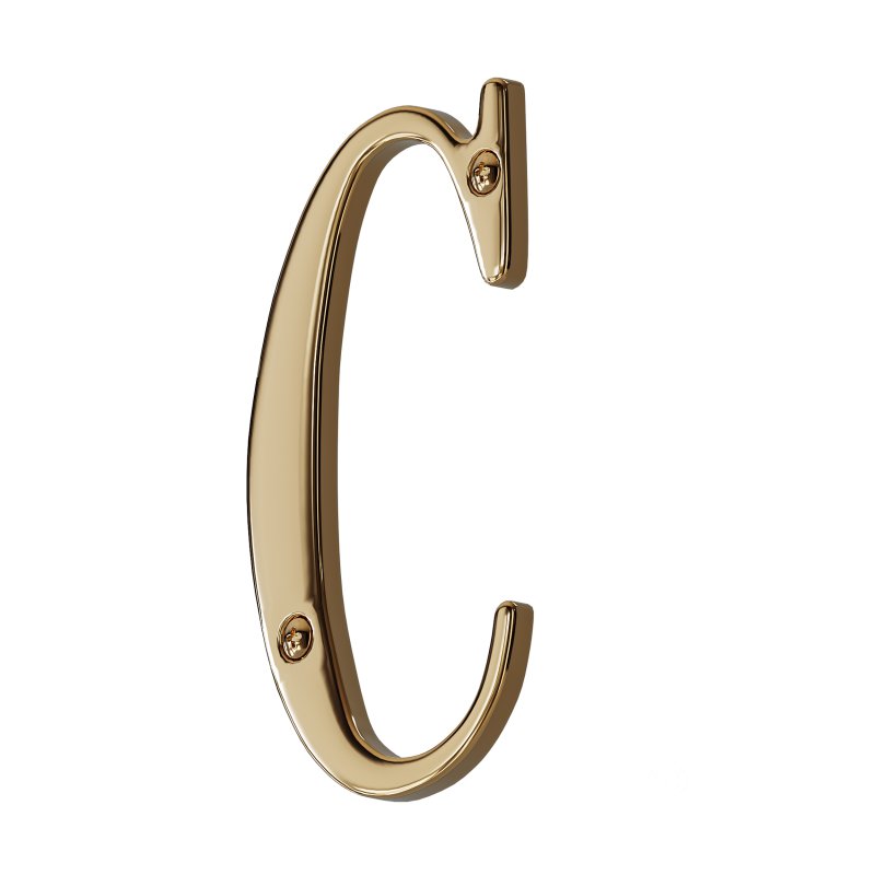 House Letter Solid Bright Brass Wall Mount C Letter Image 5
