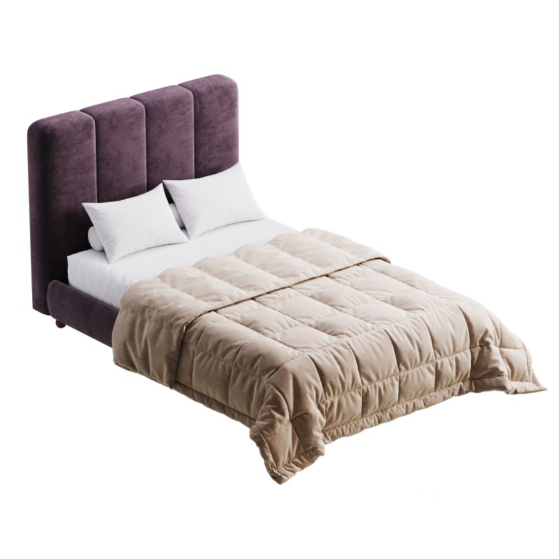 Modern Fabric Storage Panel Bed Image 2