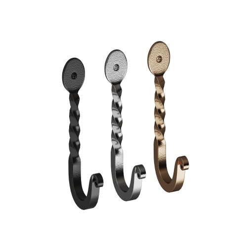 Wrought Iron Twisted Hooks 4.5″ Wall Mount Hanger Hooks