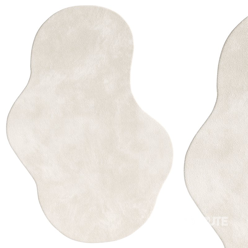 Demelza Neutral Cream Irregular Shape Washable Rug Image 1