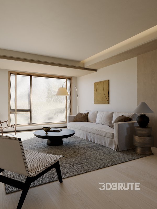 Wabi-sabi living and dining room Image 3