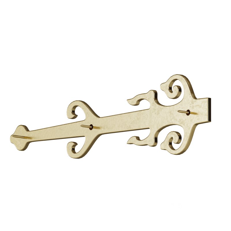 Black Wrought Iron Garage Door Decorative Hardware Poseidon Trident Design 12 in Rust Resistant Dummy Strap Hinge with Mounting Hardware Image 6