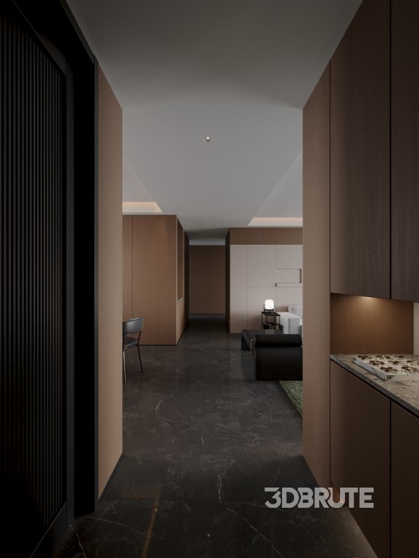 Modern living room dining room scene Image 7