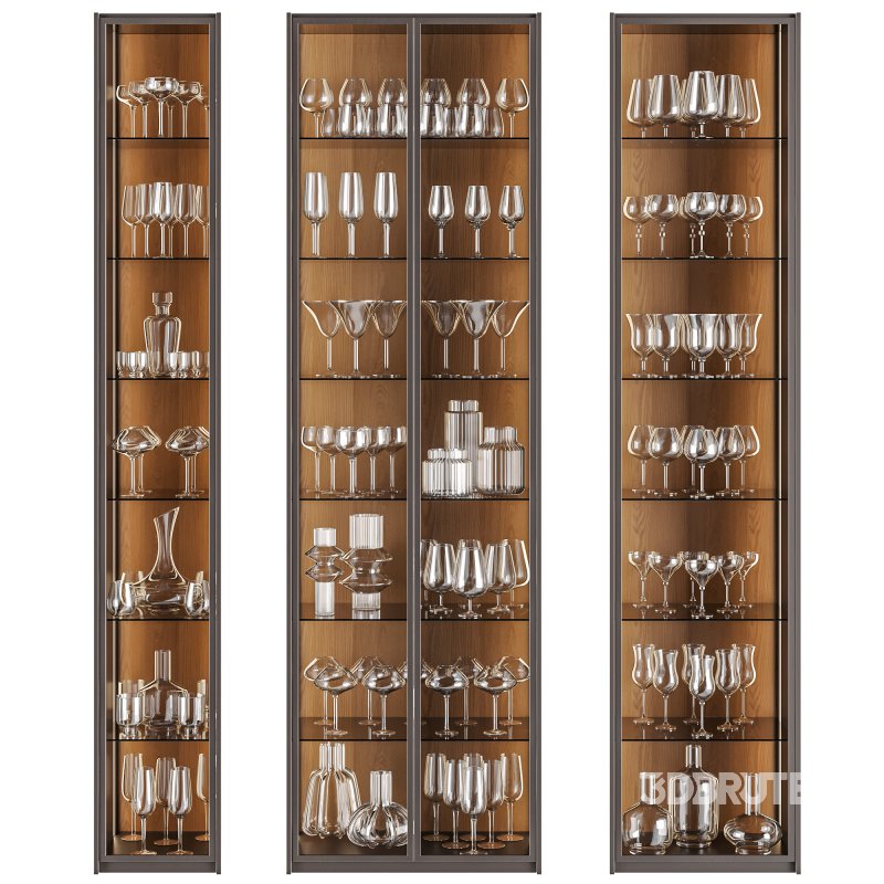 Luxury Glassware Cabinet Set 01 Image 2