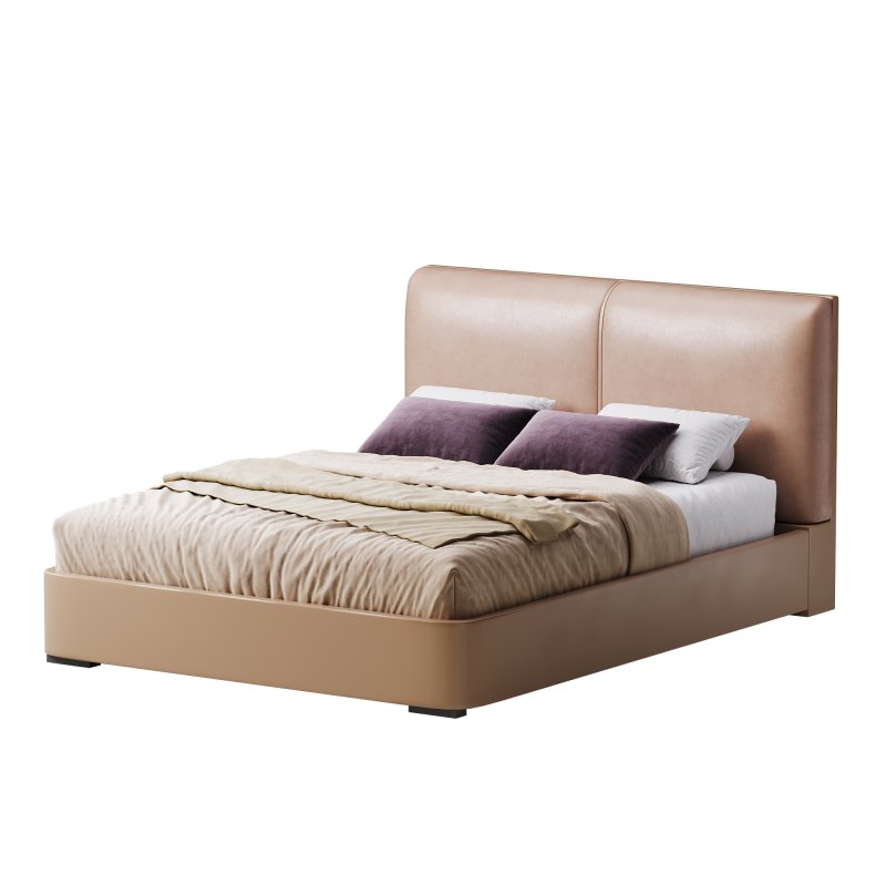 Rectangle Solid Color Storage Panel Bed Image 9