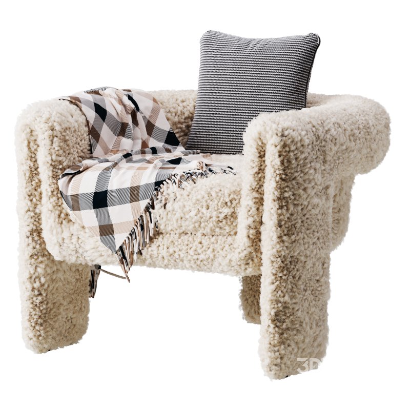 Sculptural Upholstered Lounge Chair Image 8