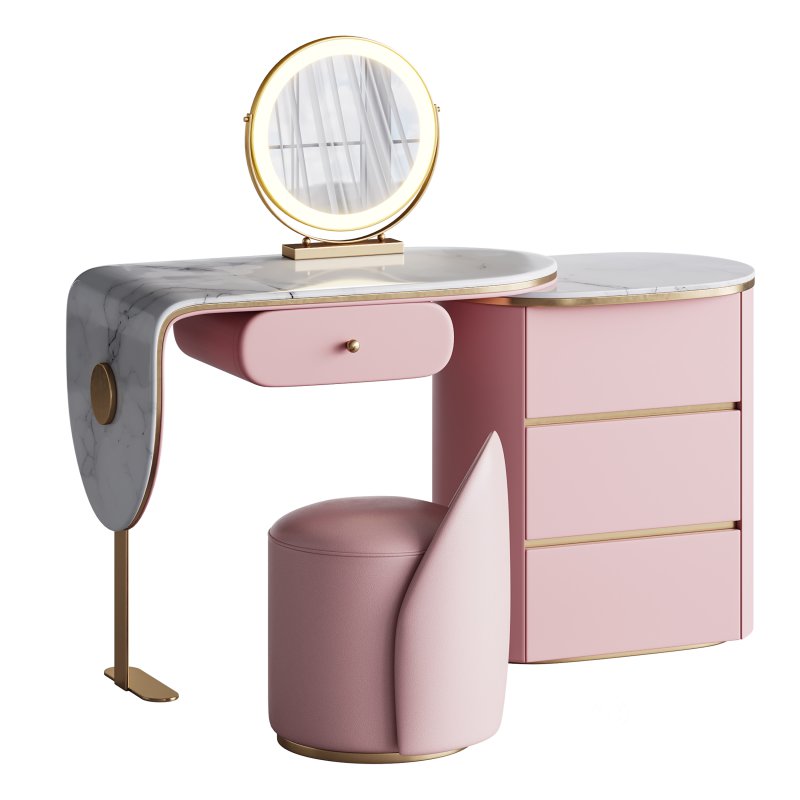 Ensemble de meuble lavabo moderne en bois massif minimaliste Image 5