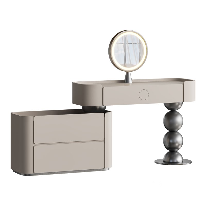 Orren Ellis Ensemble de meuble-lavabo contemporain en bois massif de luxe contemporain Image 2