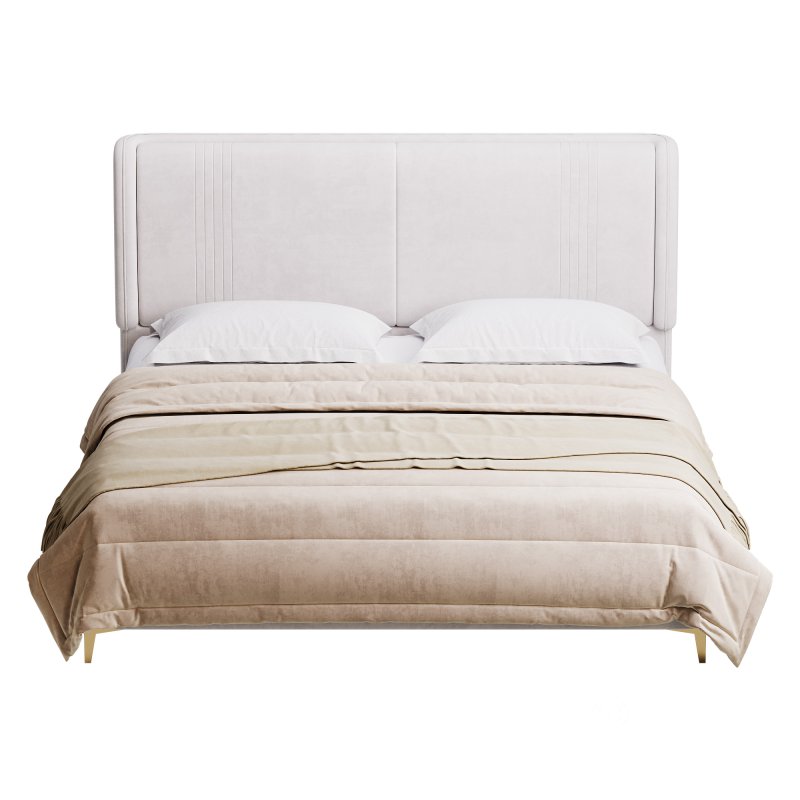 Contemporary White Pine Wooden Standard Bed Image 3