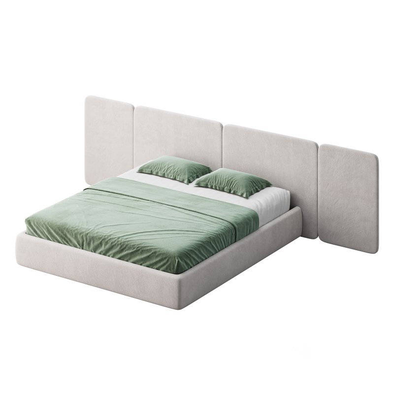 Natural Finish Fabric Pallet Bed Frame with Sponge Fill for Bedroom Comfort Image 11