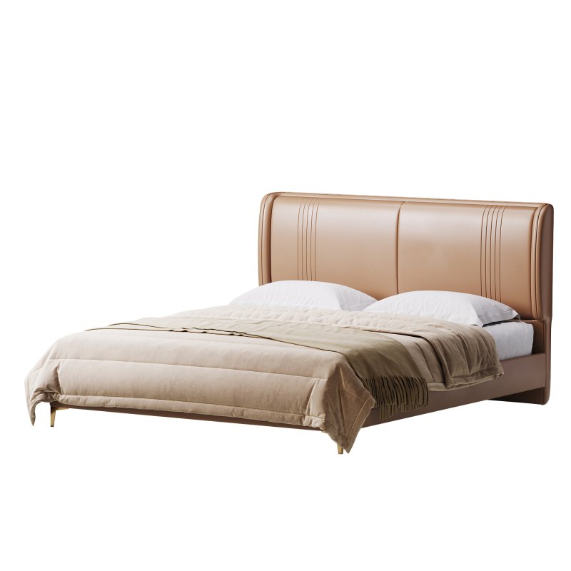 Contemporary White Pine Wooden Standard Bed Image 8