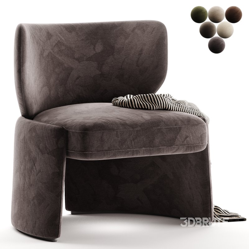 Emilia Gray fabric Lounge Chair Image 5