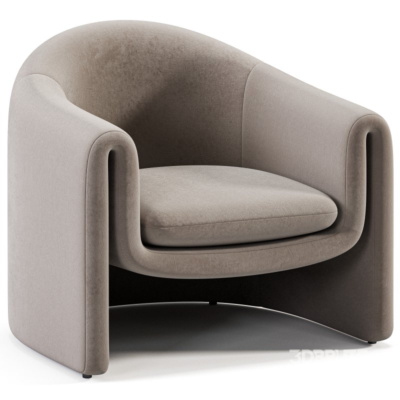 Velvet Sculptural Chair Image 3