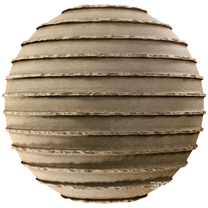 Ribbed concrete wall with wood stamp (Seamless) Image 4