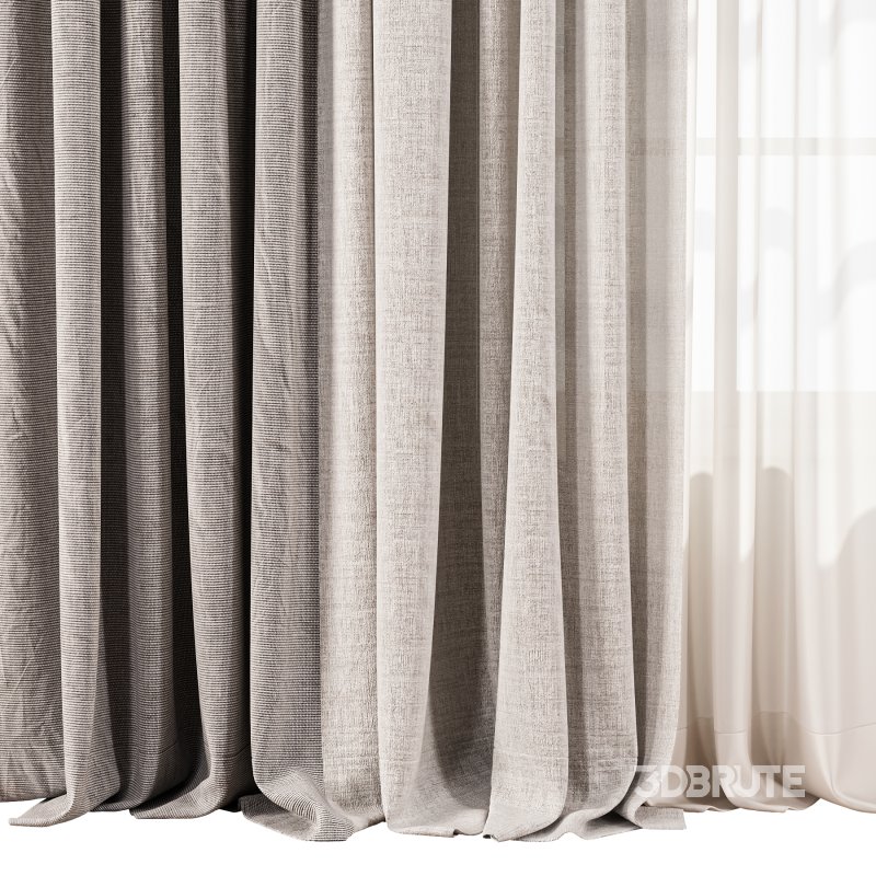 Soft Linen & Sheer Drapes with Roman Blind Image 3