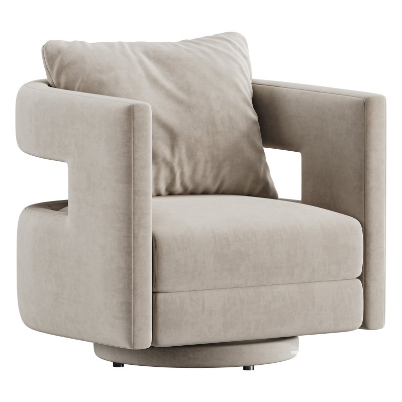 Eniel Upholstered Swivel Armchair Image 2