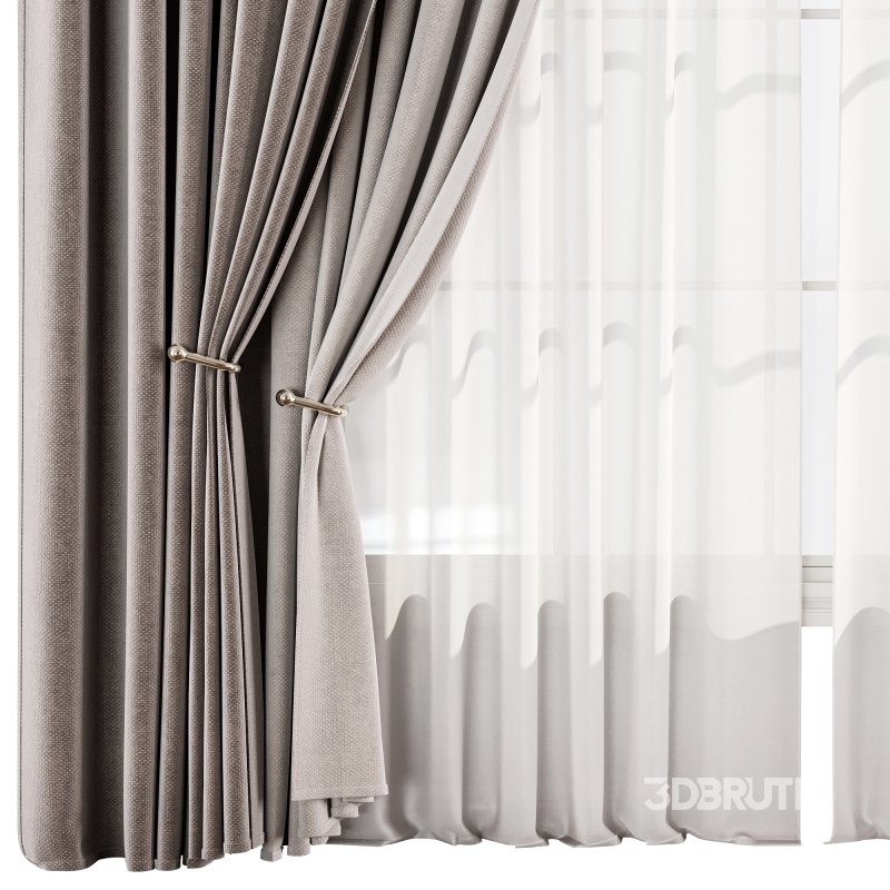 Velvet Curtain Set with Sheer Drapes 75 Image 2