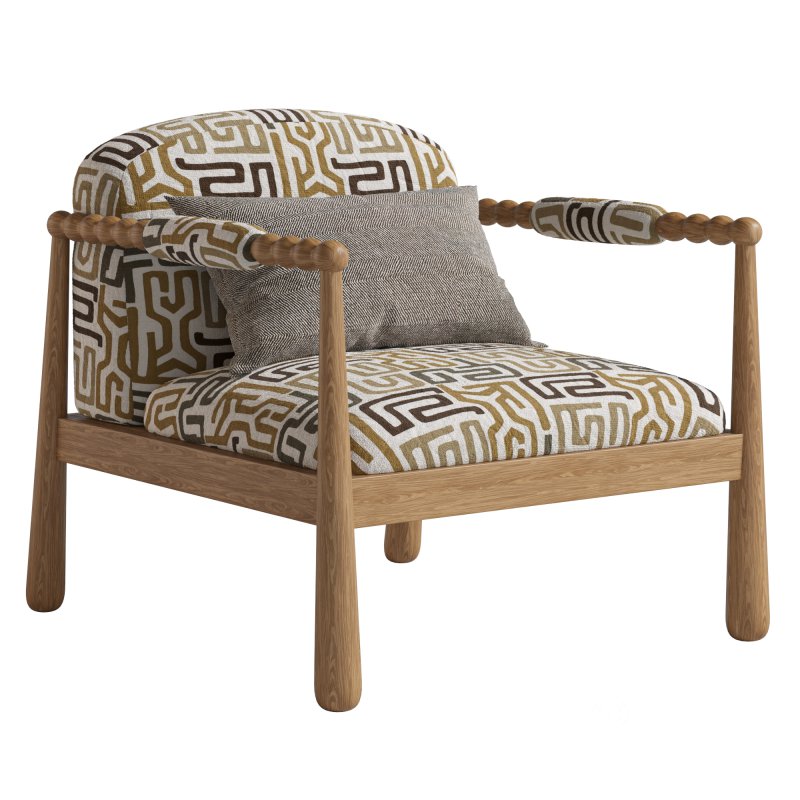 Pippa Leora Block Print Accent Chair Image 4