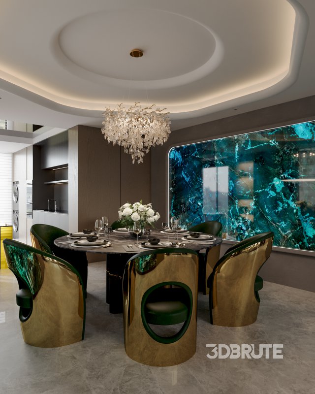 Luxurious living room and dining room Image 10
