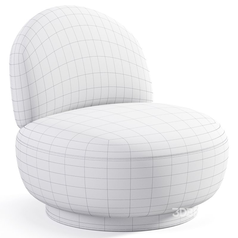 Swivel Chair Clement Boucle Cream Image 3