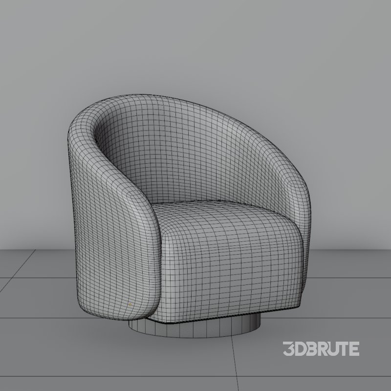 Contemporary Curved Fabric Armchair Image 4