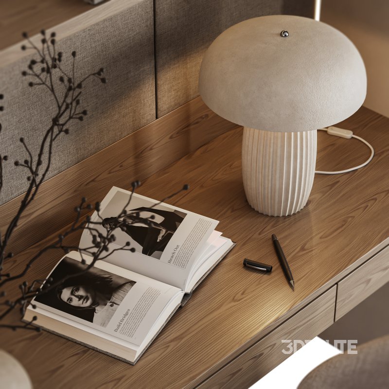 Curved Wall Minimalist Study Scandinavian Workspace Setup Image 2