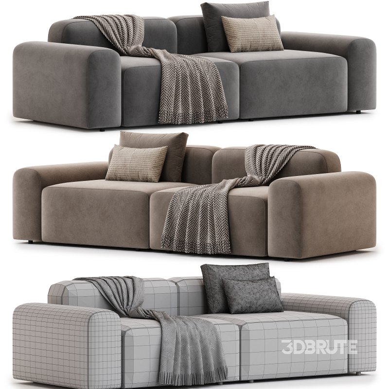 Fluffy Fabric Sofa Japanese Style Image 5