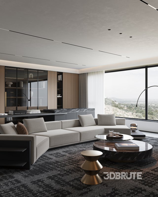 Modern living room dining room kitchen Image 6