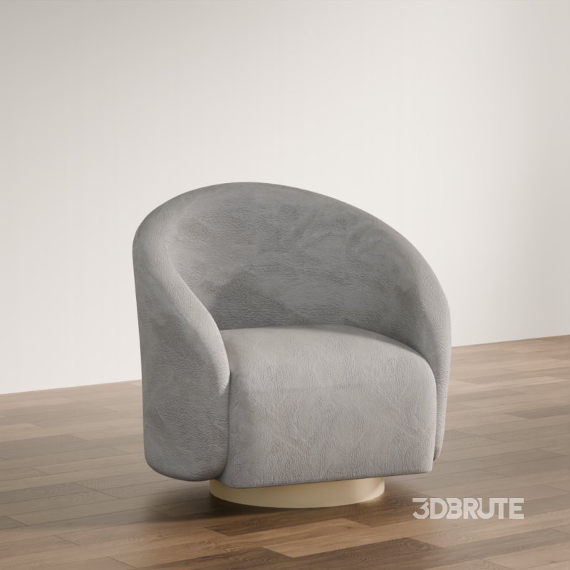 Contemporary Curved Fabric Armchair Image 3