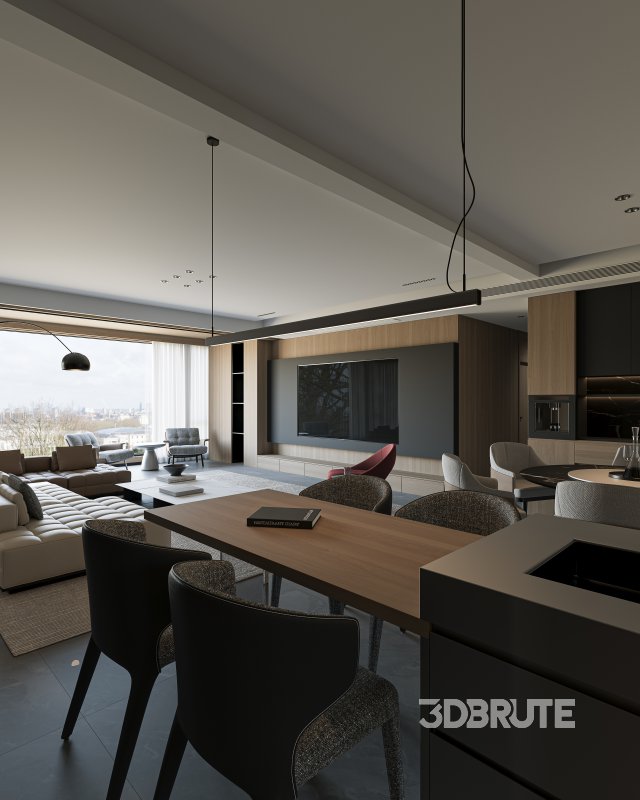 Modern living and dining room Image 2