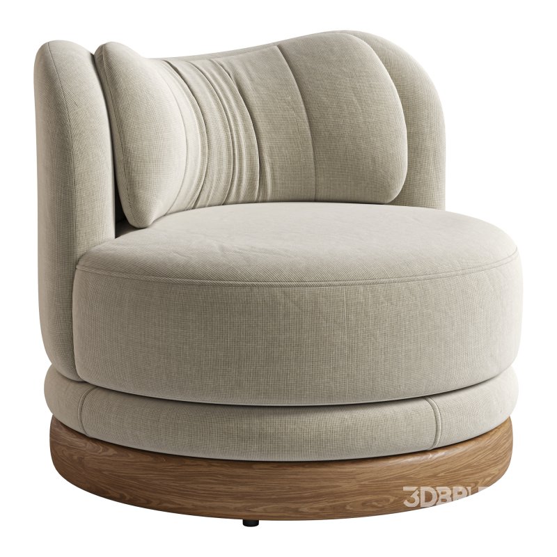 Norris Vegetable Dyed Linen Swivel Chair Image 6