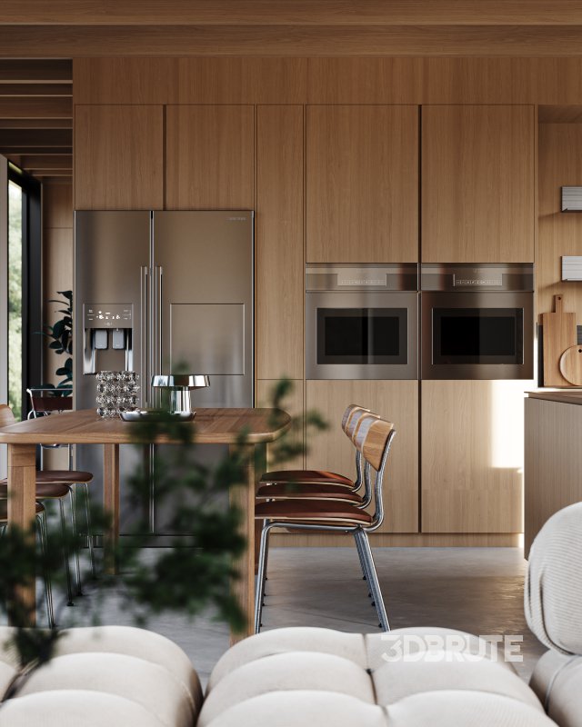 Modern living room dining room kitchen Image 8