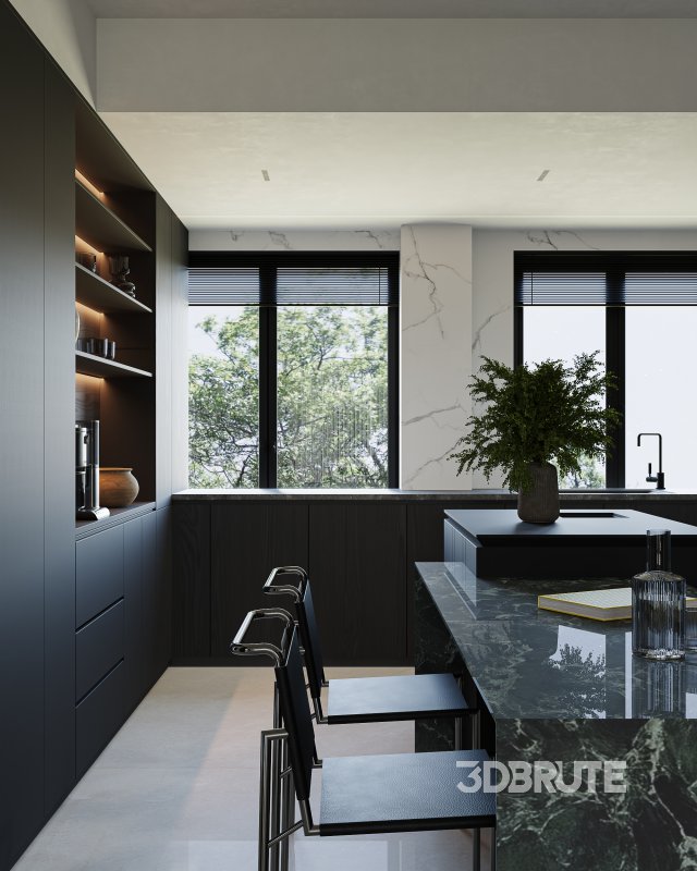 Modern living room dining room kitchen Image 10