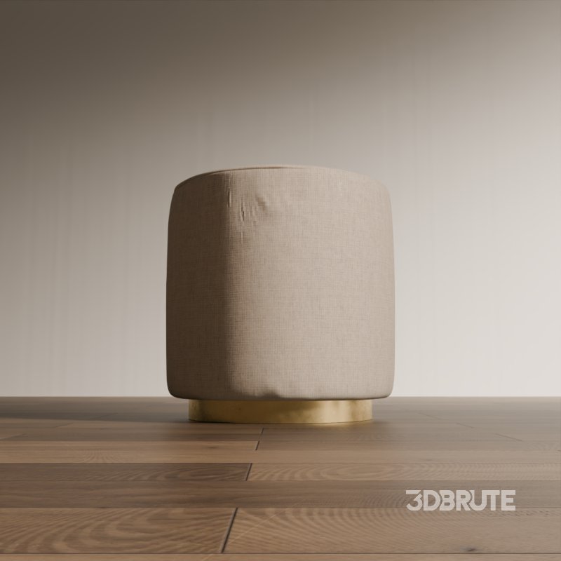 Modern Fabric Pouffe Image 3
