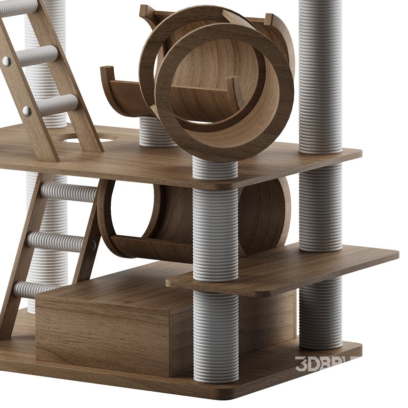 Wooden Cat Litter Box Frame with Integrated Luxury Play Area Image 12