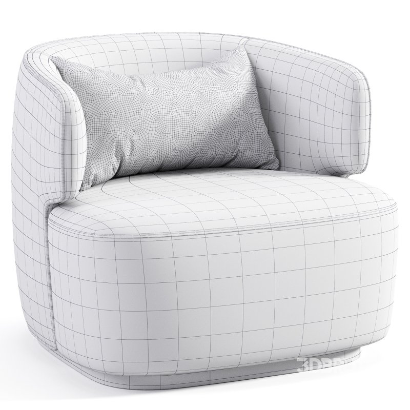 White minimalist Armchair Image 4