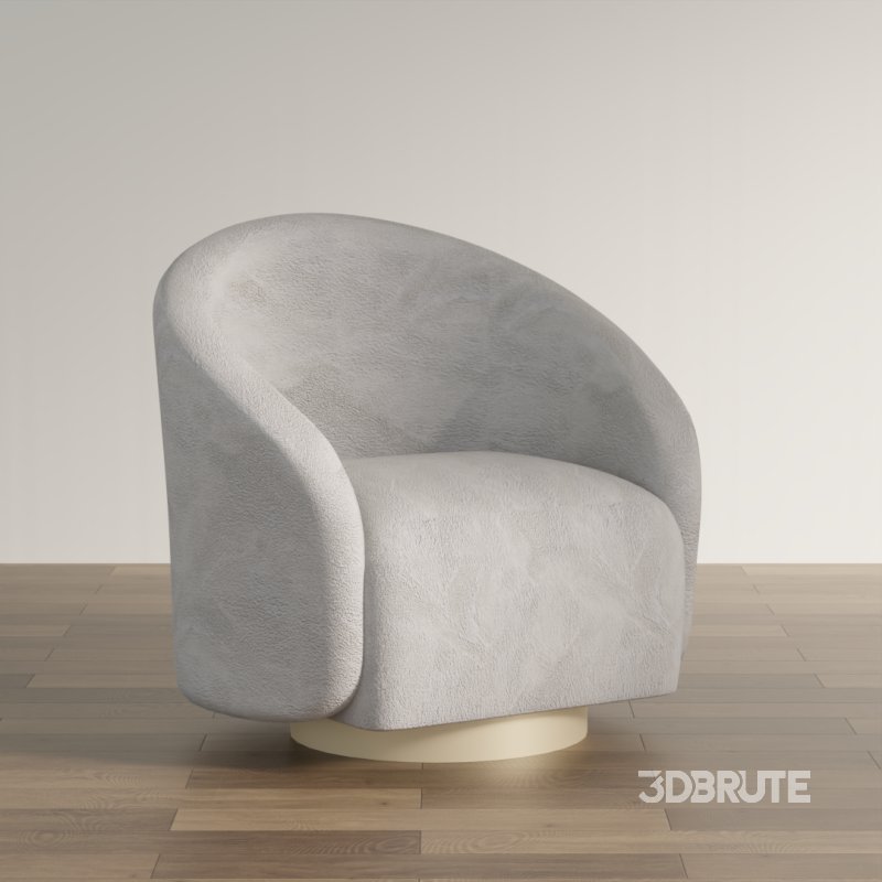Contemporary Curved Fabric Armchair Image 2
