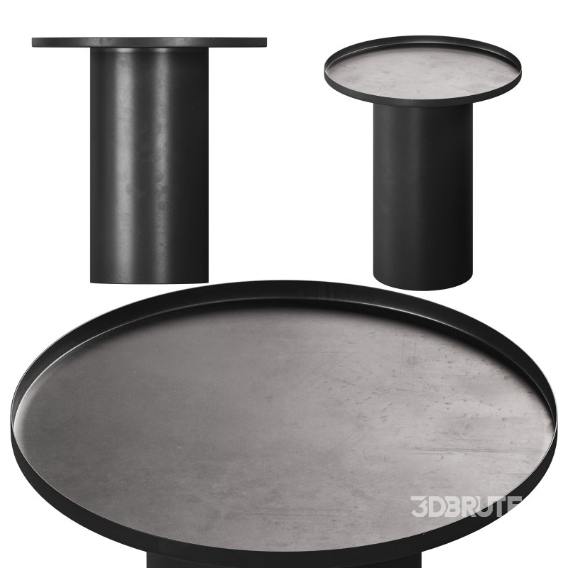 Fleksa round coffee table made of black metal Image 9