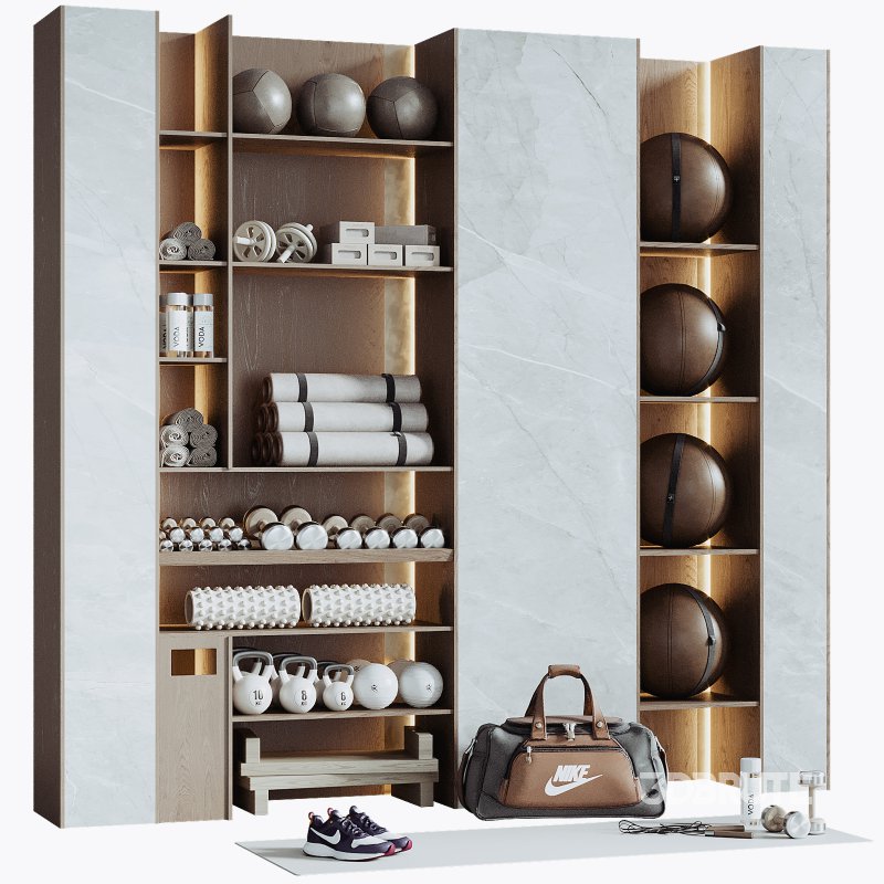 A Rack with gym equipment 03 Image 2