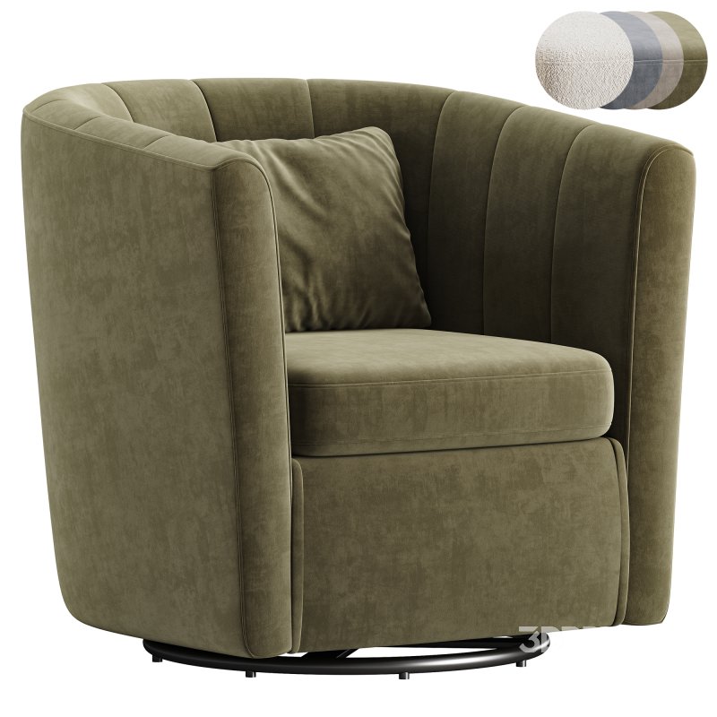 Ashworth Upholstered Swivel Barrel Chair Image 6