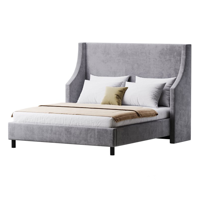 Davis Wingback Sand Velvet bed Image 12