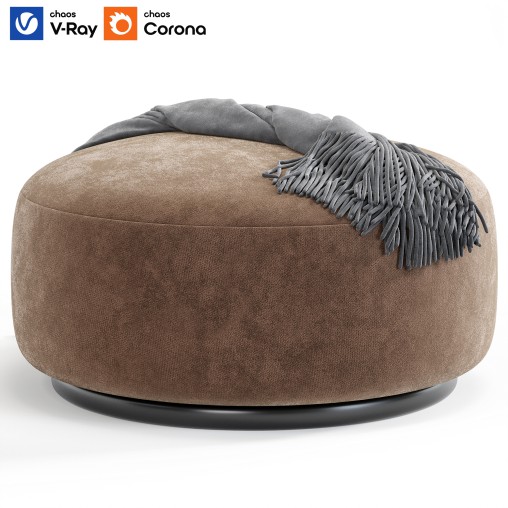 K Waiting Ottoman Chenille By Spacefurniture