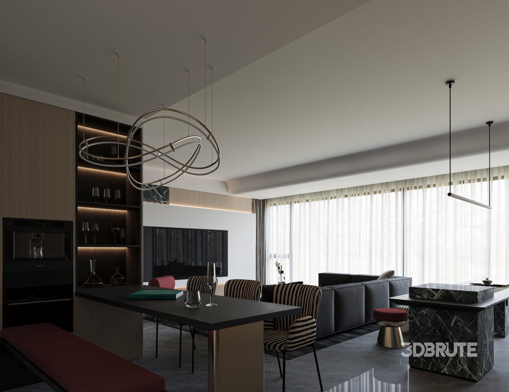 Modern living and dining room Image 2