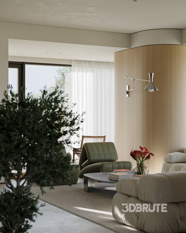 Modern living room dining room kitchen Image 6