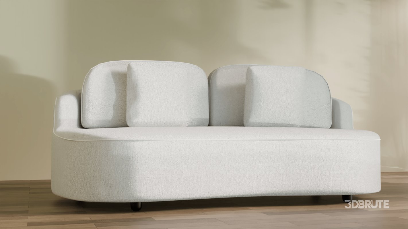 Contemporary Sofa 3D Model Modern Minimalist Design Image 3
