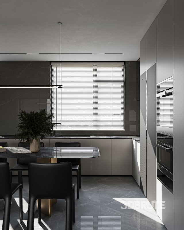 Modern living room dining room kitchen Image 7