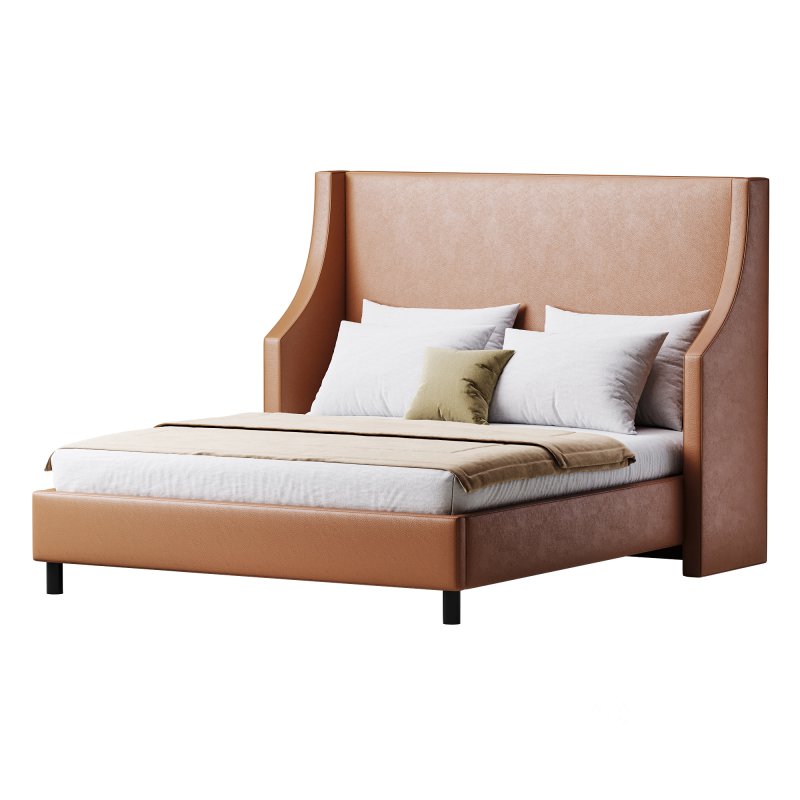 Davis Wingback Sand Velvet bed Image 13